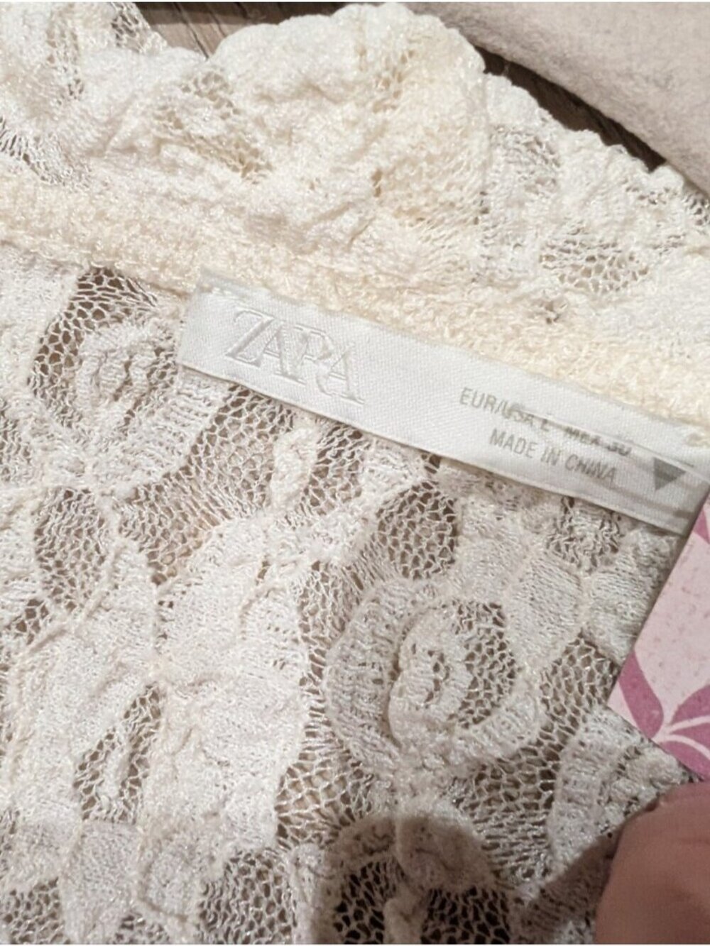 Cream CottageCore Lace Zara cream Bell Sleeve  top - Picture 8 of 9